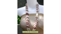 White Choco Long Necklace Fashion Beading